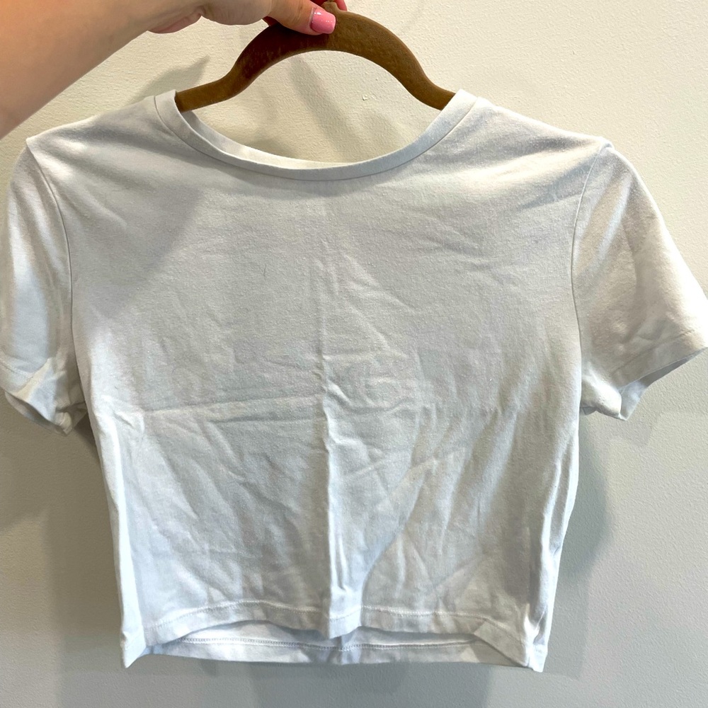 Plain white crop top